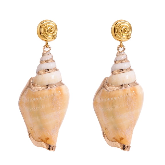 ​PISONIC Boho Sea Shell Earrings for Women, Dainty Retro Seashell Conch Starfish Dangle Drop Earring Chic Bead Pearl Tassel Earrings Summer Beach Ocean Jewelry Gifts