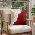 thumbnail image 4 of 26x26 Pillow Covers Set of 2, Red Coastal Beach Square Throw Pillow Covers for Couch/Sofa/Living Room, Farmhouse Abstract Ocean Waves Striped Decorative Soft Pillowcases for Couch Throw Pillows, 4 of 9