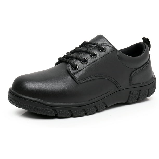 Apakowa Boys School Uniform Shoes Adjustable Strap Comfort Dress Loafer