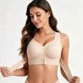 thumbnail image 7 of Xdegoge Posture Corrector Bra for Women Front Closure No Underwire Push Up Khaki Support Bras Seamless Soft Comfy Sports Full Coverage Bralettes L, 7 of 7