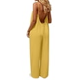 thumbnail image 4 of JULMCOMO Jumpsuits for Women Spaghetti Strap Open Back Loose Fit Summer Jumpsuits Scoop Neck Tie Back Casual Overalls with Pockets Yellow 3XL, 4 of 4