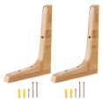 thumbnail image 1 of 2 piezas de soporte de madera maciza para flores, soporte de estante flotante para pared, soporte de esquina, soportes para estantes, 1 of 6