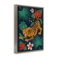 thumbnail image 4 of Stupell Industries Crouching Tiger Tropics Animals Painting Brown Floater Framed Canvas Art Print Wall Art, 17 x 21, 4 of 10
