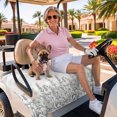 thumbnail image 3 of Golf Cart Seat Covers for 2 Seater,Wildflowers Microfiber Cart Seat Towel Blanket,Spring Country Black Grey Floral Leaf Plant Absorbent NonSlip Bench Seats Protector for Golf Course 51"x31", 3 of 9