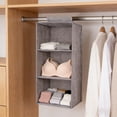 thumbnail image 6 of SIYTUAU 3 Tier Hanging Shelf Organizer Foldable Storage For Kids Baby Clothing Fabric Drawer Style 39.37 X 10.63 X 10.63 Inches A, 6 of 7