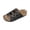 Black, variant on Three Buckle Cork Slide Sandals, Adjustable Strap Open-Toe Slippers, Slip-On Wedge Sandal for Women –Low Profile Wedge With Arch Support, Adjustable Fit for Walking Comfort, Black 5.5