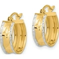 thumbnail image 2 of 14K Yellow & Rhodium White Polished Diamond-Cut Hoops (14.88 X 15.29) Made In Indonesia tf1070, 2 of 5