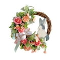 thumbnail image 2 of Guirnalda de Pascua de flores artificiales con guirnalda floral de Bowknot Guirnalda colgante de, 2 of 9