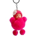 thumbnail image 6 of ABPWLY Toys Cute Sleeping Kid Bowtie Pompom Doll Keychain Keyring 13.5cm Height with 5cm Diameter Pom Fidget Toys, 6 of 7