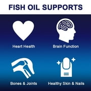 Omega 3 Fish Oil Supplement, Triple Strength 1200mg Omega 3 EPA DHA,120 Capsule