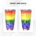 thumbnail image 3 of Susaid Colorful Tie Dye Print 20oz Car Cup,Insulated Coffee Cup Fully Spill Proof Travel Coffee Mug, Stainless Steel Tumbler for Work Home Outdoor Car-Straw Two-piece Set, 3 of 8