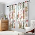 thumbnail image 2 of Yayeee Window Curtains Light Filtering 63"x42" Grommet Panel Pair Home Living Room Decor, Brown Nordic Christmas House, 2 of 7