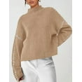 thumbnail image 6 of PRETTYGARDEN Women's Chunky Knit Sweaters Fall Long Sleeve Mock Neck Oversized Pullover Tops Winter Fashion Clothes, 6 of 8