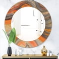 thumbnail image 3 of Designart 'Abstract Gilded Orange Waves' Modern Mirror - Oval or Round Wall Mirror, 3 of 3
