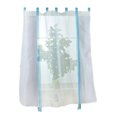 thumbnail image 1 of Cortina de puerta de tul para dormitorio de 140x140 cm, panel dividido de rayas rojas transparentes perfecl  Cortina de gasa de tul, 1 of 6