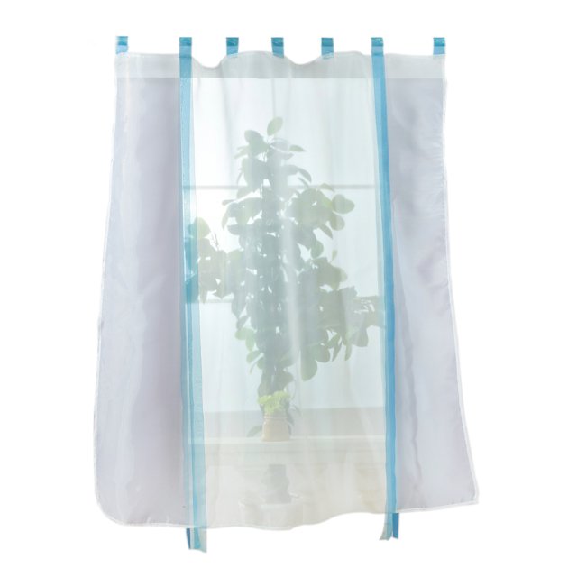 Cortina de puerta de tul para dormitorio de 140x140 cm, panel dividido de rayas rojas transparentes perfecl Cortina de gasa de tul