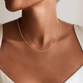 thumbnail image 2 of Turandoss 14K Gold Plated S925 Sterling Silver Chain Necklace for Women Dainty 1.5mm Satellite Bead Chains Hypoallergenic 14-24 inches Jewelry Birthday Valentines Day Gifts for Women Girls, 2 of 8