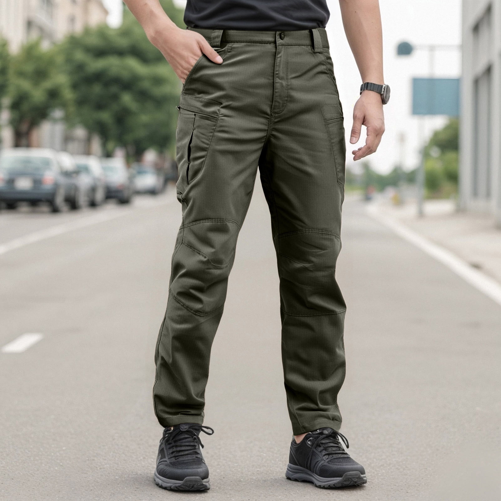 Construction Work Pants For Men Cargo Pants For Men Slim Fit Tactical Cargo Pants for Men Outdoor Waterproof Quick Dry Hiking Pants Baggy Ripstop Work Multi Pocket Overalls Pant