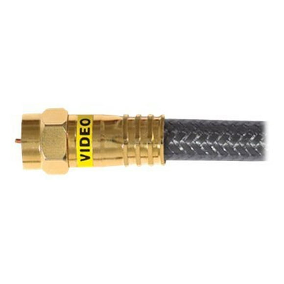 RCA Digital Plus Series DH12QC - RF cable - F connector male to F connector male - 12 ft - quad shielded coaxial