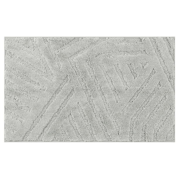 Alfombrillas de ba?o REGALWOVEN antideslizantes, tapete de ba?o geométrico de lujo, suave alfombra de microfibra, lavable, color gris claro, 20" x 32"