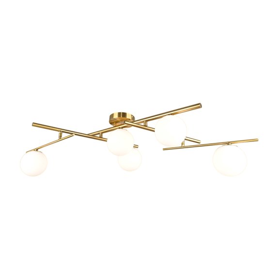 Artcraft Lighting Ac11975 Modena 5 Light 35" Wide Semi-Flush Ceiling Fixture - Brass