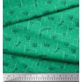 thumbnail image 3 of Soimoi Green Cotton Voile Fabric Heart & Crown Clip Art Decor Fabric Printed Yard 42 Inch Wide, 3 of 3