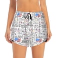 thumbnail image 2 of Gukieu America Landmarks2 Print Women's Sports Shorts with Drawstring Elastic Waistband for Running, Yoga, Fitness-Medium, 2 of 7