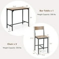 thumbnail image 4 of Costway 3PCS Bar Table Set Industrial Counter Height Dining Table Set w/2 Stools, 4 of 11