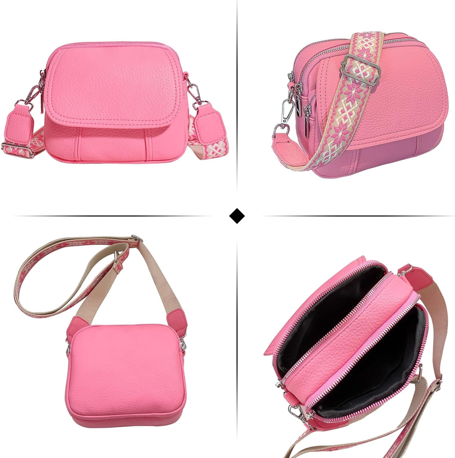 Crossbody Bags for Women,Small Crossbody Purse with Adjustable Shoulder Strap,Vegan Leather Small Handbags for Women