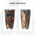 thumbnail image 3 of Fotbe Tribal Futuristic Warrior Pattern 20 oz Tumbler Stainless Steel Vacuum Insulated Coffee Ice Cup Double Wall Travel Flask Leak-proof Coffee Cup-Straw Three-piece Set, 3 of 8