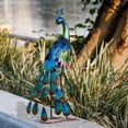 thumbnail image 7 of TERESA'S COLLECTIONS 22.4" Blue Peacock Metal Garden Statue, Mardi Gras Decor, Gift for Mom, 7 of 7