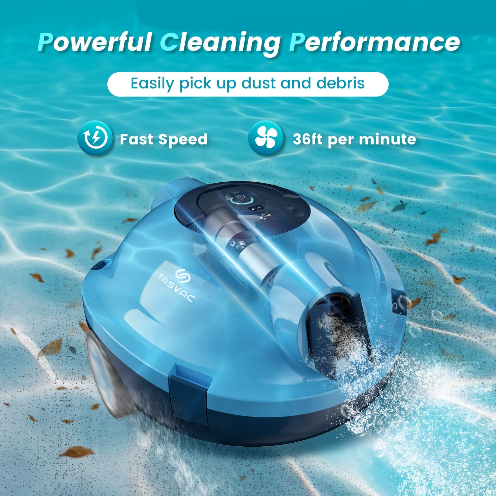General 2025 Cordless Robotic Pool Cleaner - 90-Min Runtime, Auto Vacuum, Self-Parking, Lightweight for In/Above Ground Pools up to 65ft