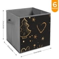 thumbnail image 6 of Collapsible Oxford Fabric Storage Cubes with Handles, Large Mid Foldable Oxford Cloth Bins Set of 2/6, Closet Organizers for Shelves Clothes Home Kitchen Toy - Line Heart Christmas, 6 of 7