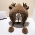 thumbnail image 2 of Winter Trapper Hat with Soft Knitted Deer Design and Cozy Pompon for Cold Weather, 2 of 3