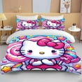 thumbnail image 2 of Kawaii Hello Kitties Duvet Cover Set,Cozy Bedding Set Decoration Include 1Kawaii Hello Kitties Quilt Cover + 2 Pillow Cases, 2 of 2