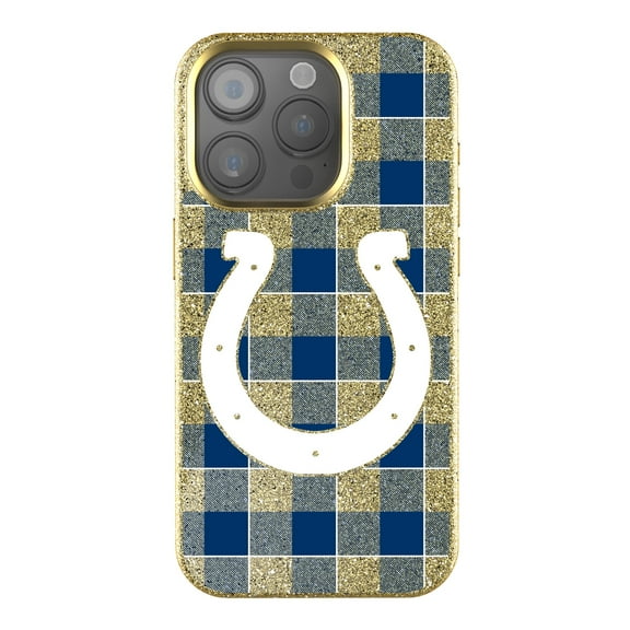 Keyscaper Indianapolis Colts Plaid Bling iPhone Case