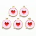 thumbnail image 2 of Alloy Enamel Pendants Flat Message Box with Heart Light Gold Pearl Pink 17x14x1.5mm Hole: 1.6mm 100pc, 2 of 2