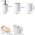 thumbnail image 3 of Juego de 5 piezas de bambú para baño, soporte para cepillo de dientes de vidrio, dispensador de jabón, cuenco para jabón, accesorios de baño Sailing Electrónica, 3 of 4