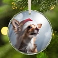 thumbnail image 2 of Chihuahua Dog Ornament - Chihuahua Dog Ornaments - Premium Crystal Glass Christmas Ornament, 3” Flat Round Beveled-Edge Disc (0.23” Thick) with Printed Image, Xmas Holiday Tree Gift, 2 of 3