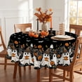 thumbnail image 7 of Sm:)e Ghost Bat Halloween Tablecloth 60 Inch, Wrinkle-Resistant & Machine Washable Table Cover for Dining Decor, Round, 7 of 7