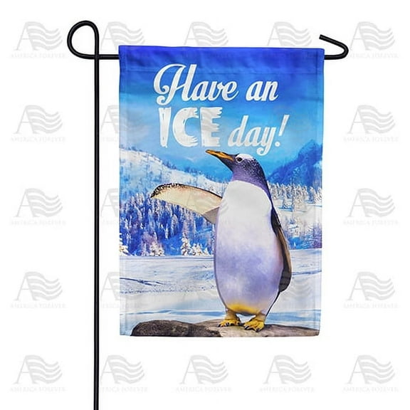America Forever Winter Penguin Garden Flag Double Sided Vertical Decorative 12.5 x 18 inches for Outdoor, Yard, Porch Happy Holidays Merry Christmas Snowfall North Pole Garden Flag