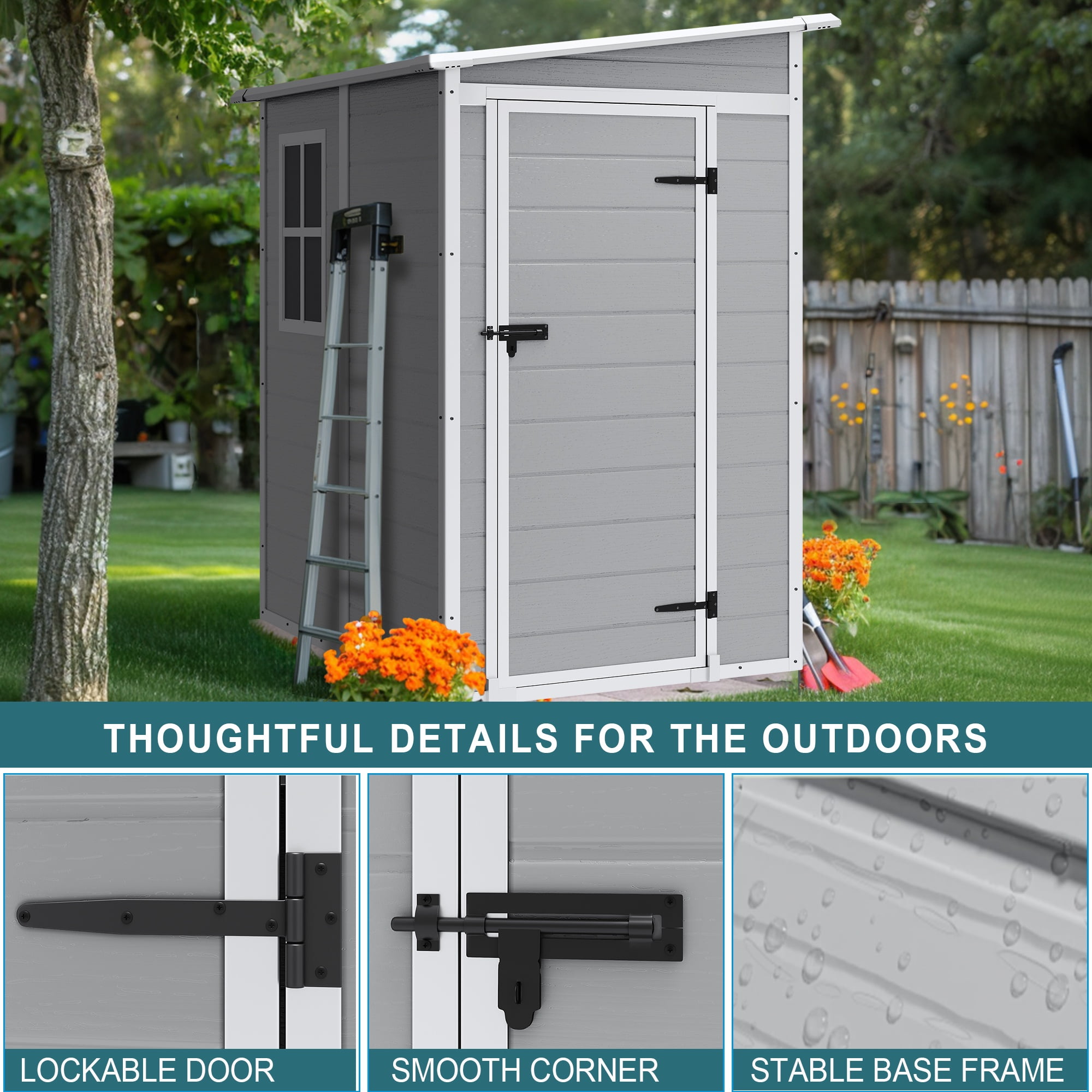 Seizeen Plastic Lean-to Shed