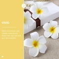 thumbnail image 7 of Artificial Plumeria Frangipani Flower，10 Pcs White Hawaiian Artificial Flower Petals Hawaiian Flower Centerpiece Floating Flowers for Pool, Hair Hat Floral for DIY Crafts Home Beach Wedding Party, 7 of 7