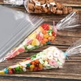 thumbnail image 6 of Cone Bag 100 PCS Clear Cello Treat Bags Popcorn Bags Triangle Goody Bags with Twist Ties for Candies Handmade Cookies (5.1" X 9.8"), 6 of 8