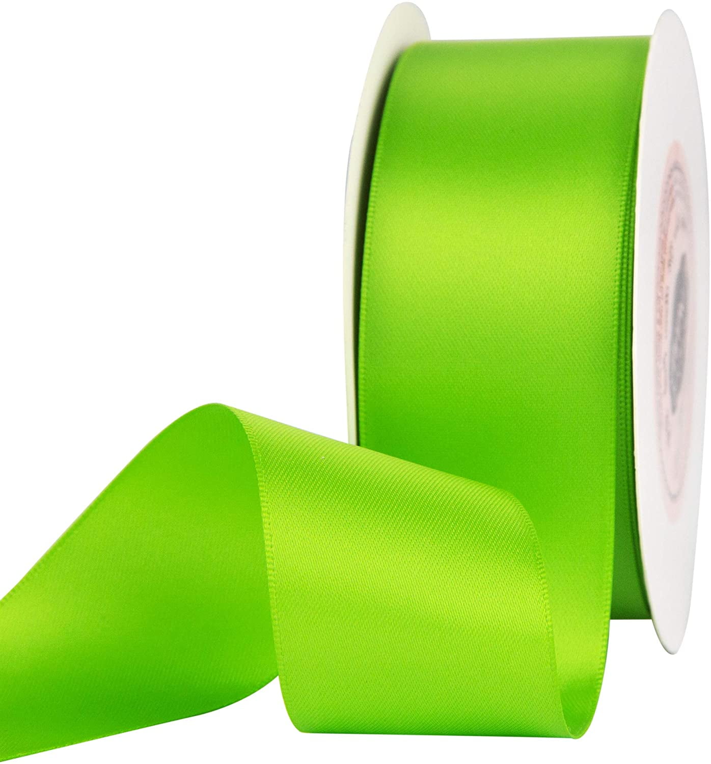VATIN 1-1/2 Wide Double Faced Polyester Apple Green Satin Ribbon Continuous Ribbon- 25 Yard Perfect for Wedding Bow Making & Other Projects Gift Wrapping