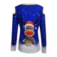 thumbnail image 4 of Pntutb Mujeres Moda Navidad Elk Imprimir Sexy fuera del hombro top Trompeta Camiseta de manga larga Pntutb Pntutb-5166, 4 of 5