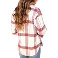 thumbnail image 4 of HSHDLDF Womens Casual Plaid Shacket Button Down Long Sleeve Shirt, 4 of 5