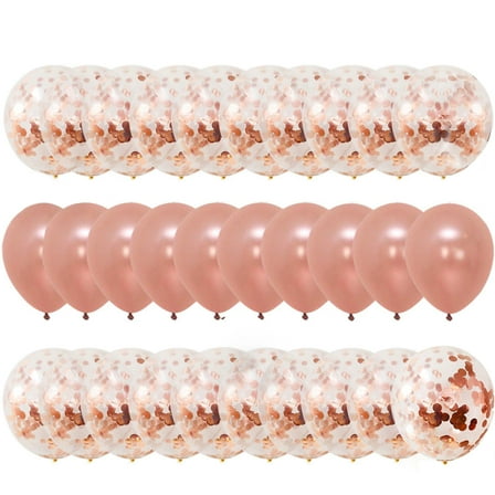 QiShi Rose Gold Confetti Balloons Decorations – Pack of 30, 12 Inch, Great for Bridal Shower Decorations, Birthday Party | Bridal Shower Balloons