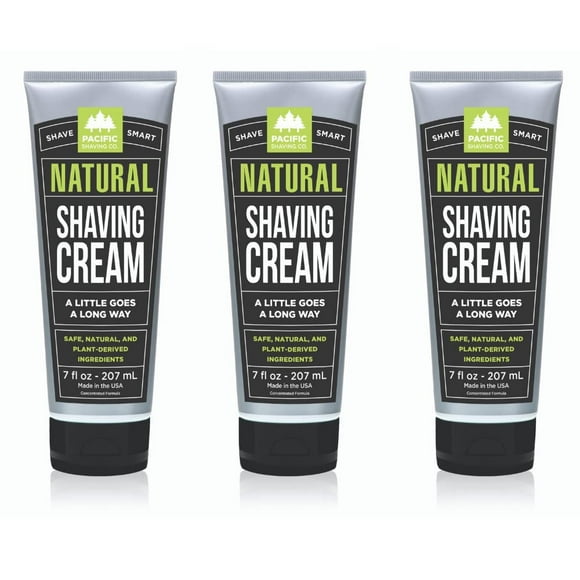 Pacific Shaving Company Natural Shaving Cream - Shea Butter + Vitamin E Shave Cream for Hydrated Sensitive Skin - Clean Formula for a Smooth, Anti-Redness + Irritation-F