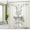 thumbnail image 5 of Ambesonne White Shower Curtain, Greek Myth Muse Neo Antique, 69"Wx75"L, White Eggshell, 5 of 5